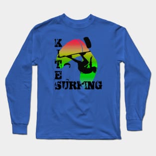 Kite Surfing WIth Freestyle Kitesurfer And Kite 8 Long Sleeve T-Shirt